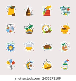 Collection of Ramadan Festivities Flat Stickers 

