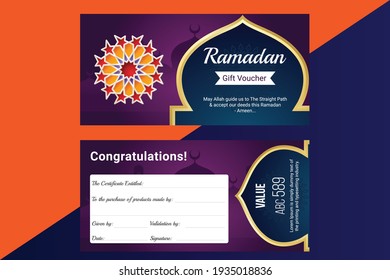 Collection of Ramadan Gift Coupon with different discount offer, Gift Voucher Template Promotion Sale discount, Gift Voucher template perfect for prints, flyers, banners, promotion,special offer