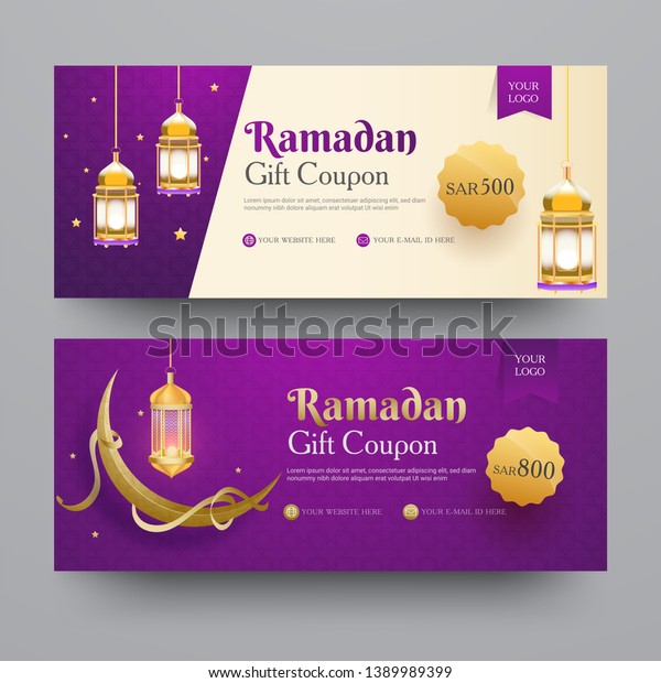 Collection Ramadan Gift Coupon Different Discount Stock Vector (Royalty Free) 1389989399