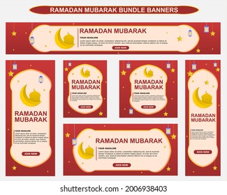Collection of Ramadan Kareem background designs in red for modern Islamic banners and advertisements, ied mubarak celebrations, fasting