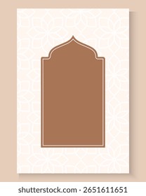Collection of Ramadan Kareem window and lantern backgrounds. Modern Islamic greeting card template and cover design. islamic  Poster and social media banner  in flat pastel colours with blank space