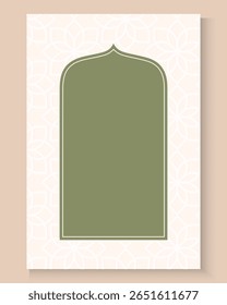 Collection of Ramadan Kareem window and lantern backgrounds. Modern Islamic greeting card template and cover design. islamic  Poster and social media banner  in flat pastel colours with blank space