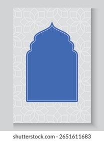 Collection of Ramadan Kareem window and lantern backgrounds. Modern Islamic greeting card template and cover design. islamic  Poster and social media banner  in flat pastel colours with blank space