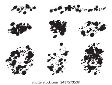 Collection of random hand drawn scribble of stroke, shape, Black pen marker shapes vector set
