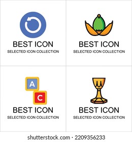a collection of random theme flat illustration icons, can be used for printing and stickers