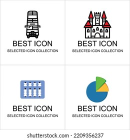 a collection of random theme flat illustration icons, can be used for printing and stickers