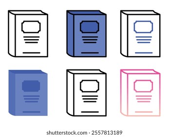 Collection of reading book vector icon set design