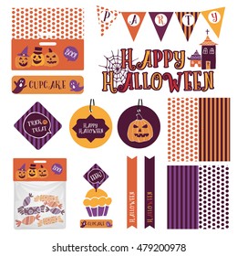 Collection of Ready-to-Print Halloween Party Decor and Favor Design Template