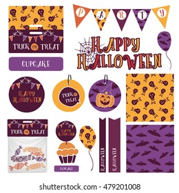 Collection of Ready-to-Print Halloween Party Decor and Favor Design Template