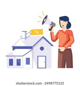 Colección de Agentes Inmobiliarios Ilustraciones Planas 

