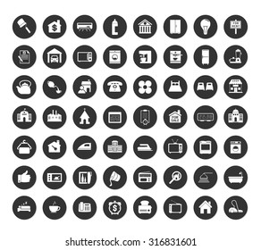 Collection Real Estate, House Building And Home Appliances Icons