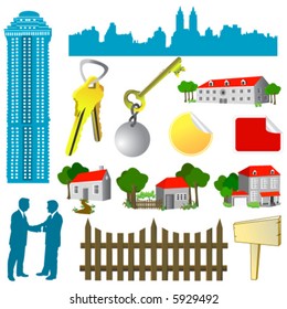 Sammlung von Immobilien-Vektorgrafik