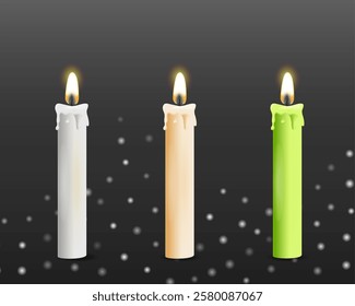 Collection of realistic candles vector
