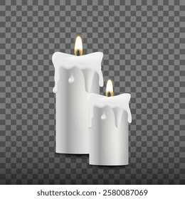 Collection of realistic candles vector
