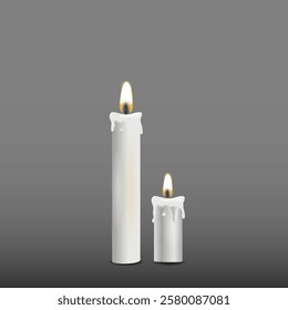 Collection of realistic candles vector
