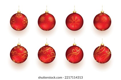 colección de navidades realistas diseño de elementos baubles 