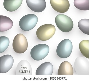 Collection of realistic colorful easter eggs. Vector design