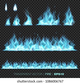 Collection of realistic fire flames