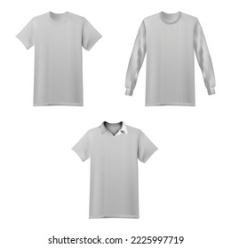 collection of realistic garment template vector