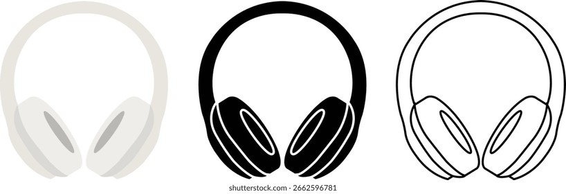 Colección de auriculares realistas para el aprendizaje en línea