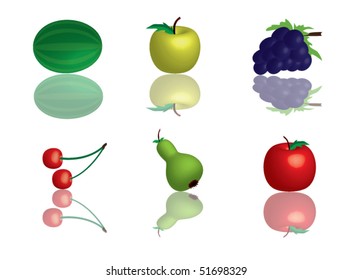 collection of realistic looking fruit