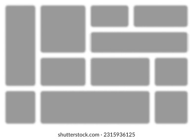 Collection of realistic rectangular shadows. Transparent square page dividers. Design elements. Frame, border template. Vector illustration