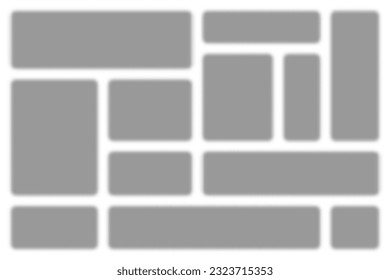 Collection of realistic rectangular shadows. Transparent square page dividers. Design elements. Frame, border template. Vector illustration