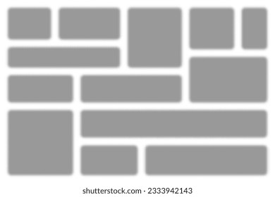 Collection of realistic rectangular shadows. Transparent square page dividers. Design elements. Frame, border template. Vector illustration