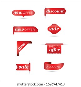 Collection of realistic sale tags with text Free