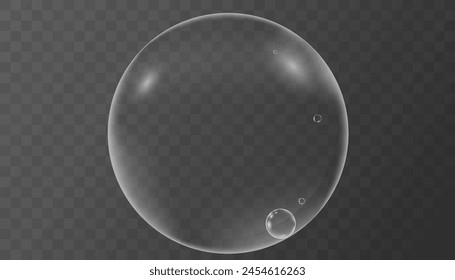	
Collection of realistic soap bubbles.