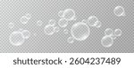 Collection of realistic soap bubbles. Holiday bubbles.Network of realistic soap bubbles Png, 3D graphics glare and transparency effect. Vector flying soap bubbles.