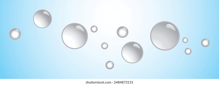 Colección de burbujas de jabón realistas, burbujas de jabón transparentes realistas aisladas, gota de agua líquida clara, bola de jabón 3d, cristal circular cerrar el agua potable en la superficie, purificar, eco, Vector 2025