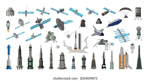 Collection of realistic spaceships and satellites.