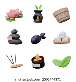 Collection of realistic vector templates for spa service