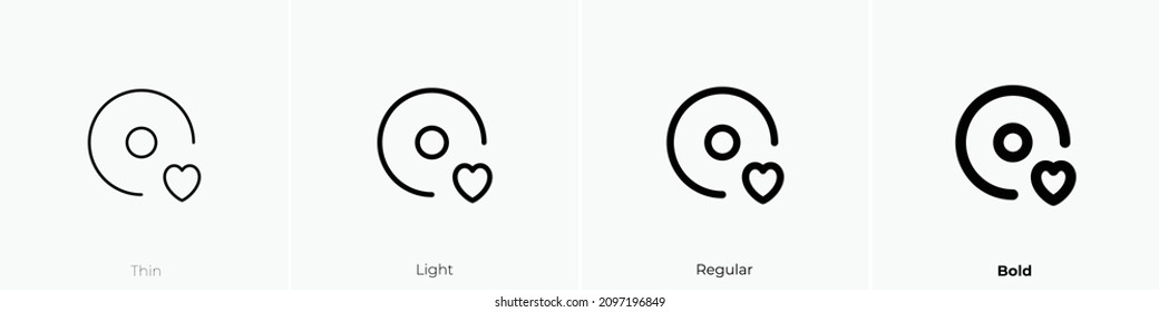 collection records icon. Thin, Light Regular And Bold style design isolated on white background