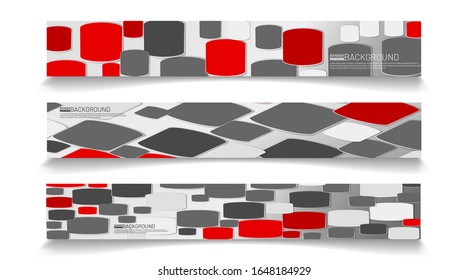 Collection of rectangular banners. Abstract vector background for your design
