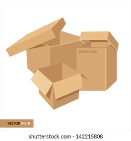 Collection recycle brown box packaging