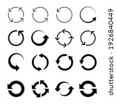 Collection Of Recycle Circle Icons. Set of Refresh Signs. Vector Arrows.