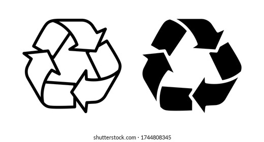 collection of recycle icon vector illustration. Recycle symbols isolated. editable icon.