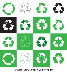 Collection of recycle icon. vector illustration