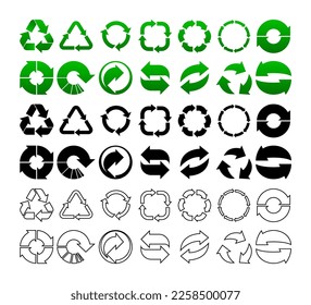 Collection of Recycling icons. Waste Recycling symbol. Reuse concept. Vector illustration.