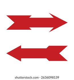 A collection of red arrows, including arrow icons and an arrow vector collection. These are modern and simple arrows, represented in a vector illustration.