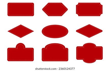 collection of red banners with different shapes