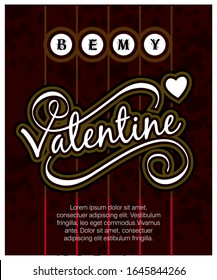 Colección de tarjetas de San Valentín rojas, negras y blancas, plantillas de volante con letras. Afiche de tipografía, tarjeta, etiqueta, diseño de banderas