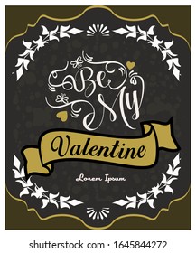 Collection of red, black, white colored Valentine's day card, flyer templates with lettering. Typography poster, card, label, banner design