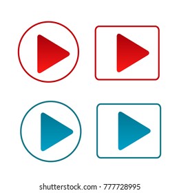 collection of red and blue arrow next sign symbol logo vector isolated background