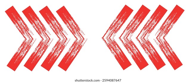 Collection red bold brush drawn big arrows, with Flat Style Arrow Symbol design...