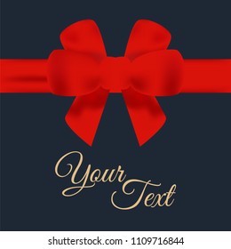 Collection of red bows with ribbons. Bow vector