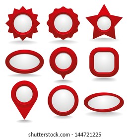 Collection of red buttons