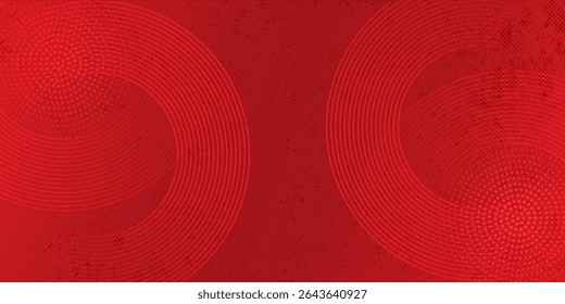 Coleção de círculos concêntricos vermelhos. Coleção de ondas sonoras radiais ou anéis sonares. Pacote de símbolos de ícones de radar, alvos, linhas tracejadas, meios-tons.